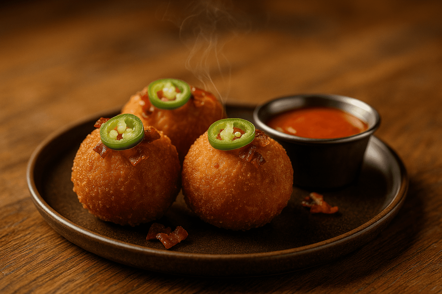 3 sūrių spurgytės su jelapenu bei šonine