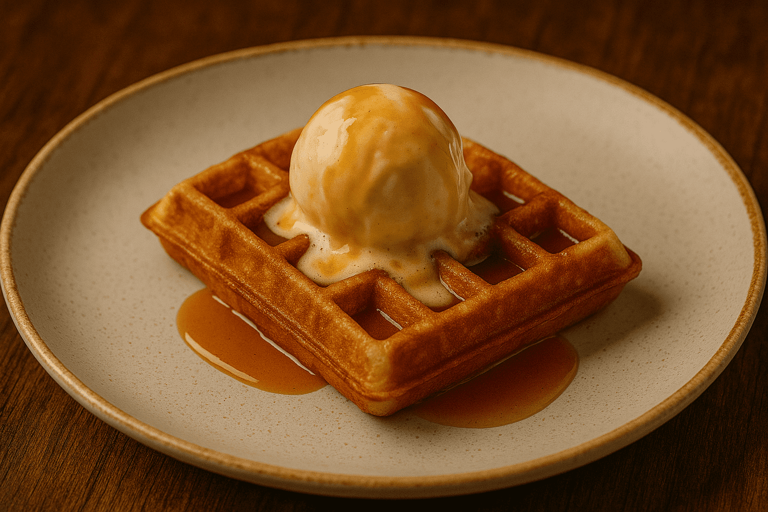 Belgiškas vaflis su ledais