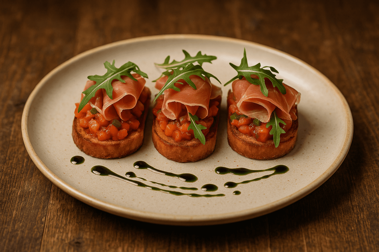 Bruschetta su kumpiu