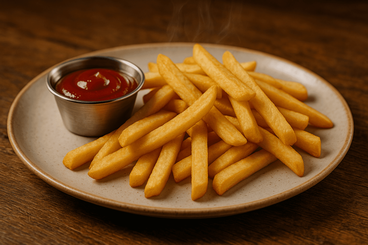 Bulvytės fri su pomidorų padažu