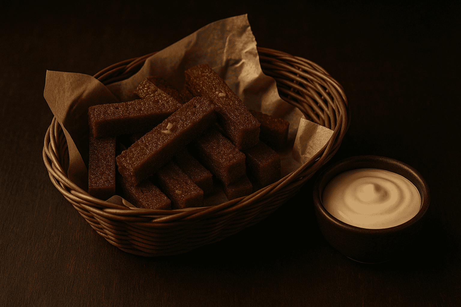 Kepta duona su sūrio padažu